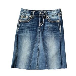Miss Me Like New Signature Boot Midi Denim Skirt size 26